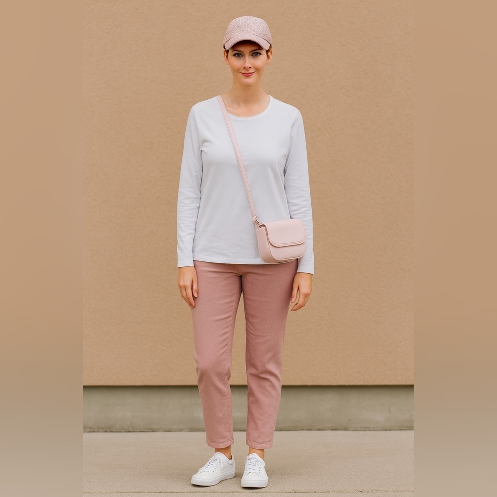 Ellen Tracy Supima White Long Sleeve Top